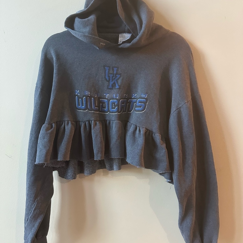 Dark Gray Kentucky Wildcats Cropped Hoodie